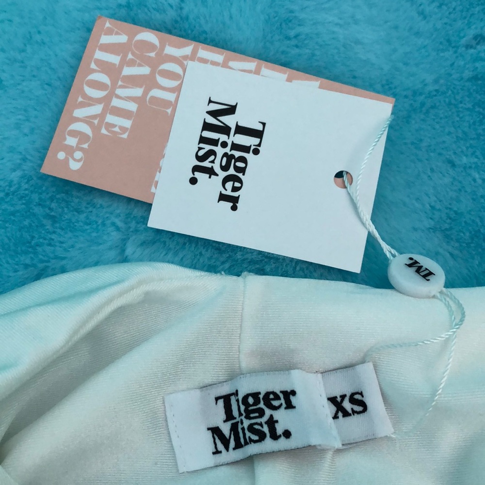 White ruche slinky dress bodycon mini dress - Picture 7 of 7